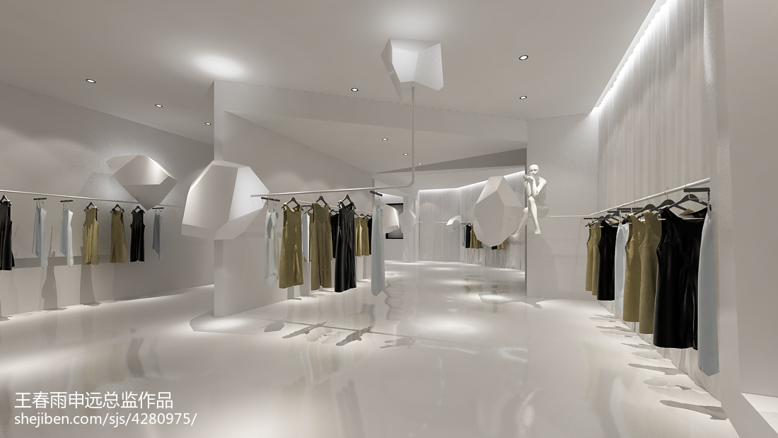 品牌服装展厅_3144826 设计本装修效果图解析，演绎服饰空间美学